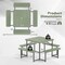 Costway Picnic Table Bench Set for 4-8 People with Umbrella Hole All-Weather HDPE Tabletop Black/Gray/Green/White